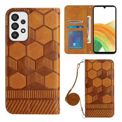 Crossbody Football Texture Magnetic PU Phone Case, For Samsung Galaxy A23 5G, For Samsung Galaxy A33 5G, For Samsung Galaxy A53 5G, For Samsung Galaxy A73 5G, For Samsung Galaxy S20 FE, For Samsung Galaxy S21 5G, For Samsung Galaxy S21 FE 5G           ...