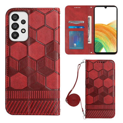 Crossbody Football Texture Magnetic PU Phone Case, For Samsung Galaxy A23 5G, For Samsung Galaxy A33 5G, For Samsung Galaxy A53 5G, For Samsung Galaxy A73 5G, For Samsung Galaxy S20 FE, For Samsung Galaxy S21 5G, For Samsung Galaxy S21 FE 5G           ...