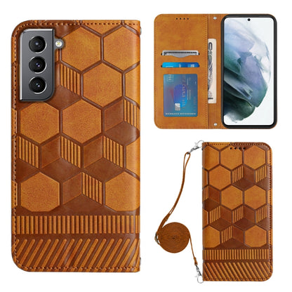 Crossbody Football Texture Magnetic PU Phone Case, For Samsung Galaxy A23 5G, For Samsung Galaxy A33 5G, For Samsung Galaxy A53 5G, For Samsung Galaxy A73 5G, For Samsung Galaxy S20 FE, For Samsung Galaxy S21 5G, For Samsung Galaxy S21 FE 5G           ...