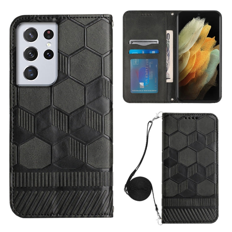 Crossbody Football Texture Magnetic PU Phone Case, For Samsung Galaxy S21 Ultra 5G, For Samsung Galaxy S22 5G, For Samsung Galaxy S22+ 5G, For Samsung Galaxy S22 Ultra 5G