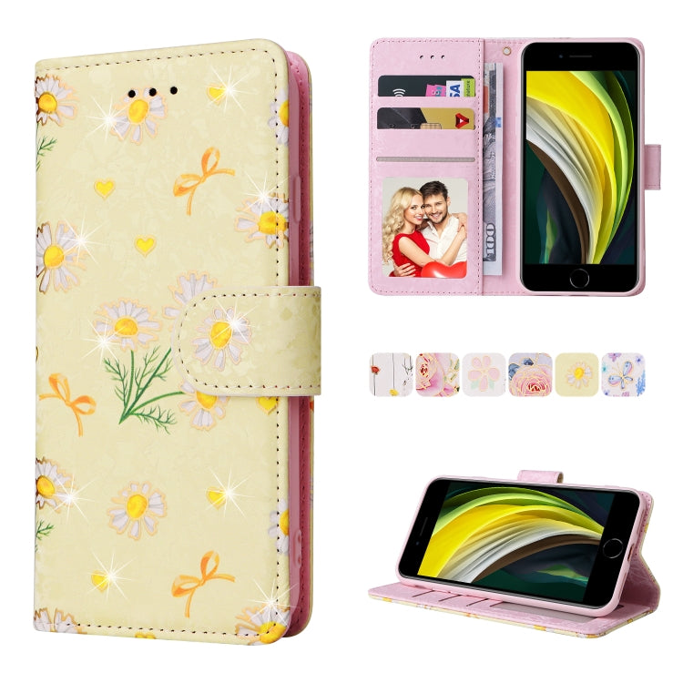 Bronzing Painting RFID Leather Case, For iPhone X / XS, For iPhone 7 Plus / 8 Plus, For iPhone SE 2022 / SE 2020 / 7 / 8