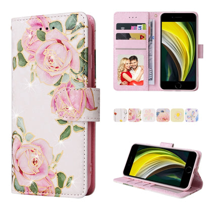 Bronzing Painting RFID Leather Case, For iPhone X / XS, For iPhone 7 Plus / 8 Plus, For iPhone SE 2022 / SE 2020 / 7 / 8