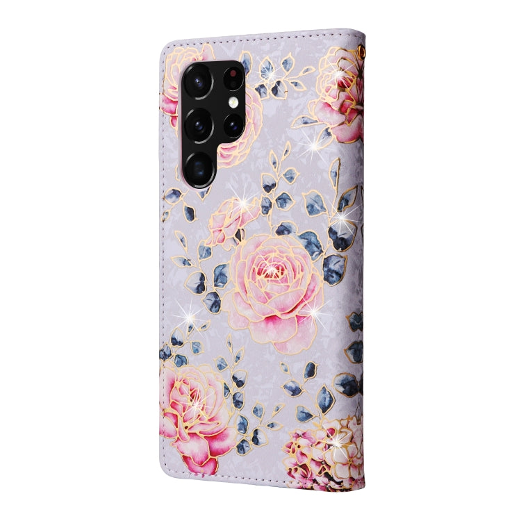 Bronzing Painting RFID Leather Case, For Samsung Galaxy S22 Ultra, For Samsung Galaxy S22 Plus, For Samsung Galaxy S22, For Samsung Galaxy S21 Ultra, For Samsung Galaxy S21 Plus, For Samsung Galaxy S21 FE 5G, For Samsung Galaxy S21 5G                  ...
