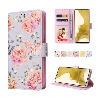 Bronzing Painting RFID Leather Case, For Samsung Galaxy S22 Ultra, For Samsung Galaxy S22 Plus, For Samsung Galaxy S22, For Samsung Galaxy S21 Ultra, For Samsung Galaxy S21 Plus, For Samsung Galaxy S21 FE 5G, For Samsung Galaxy S21 5G                  ...