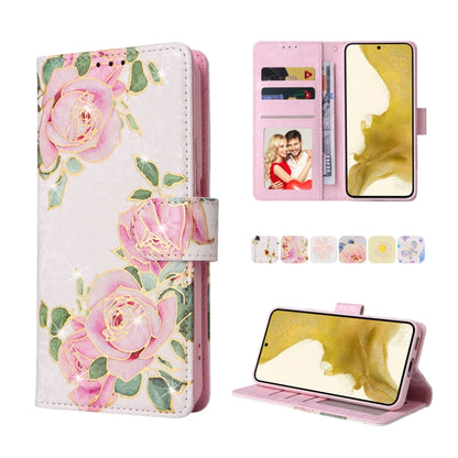 Bronzing Painting RFID Leather Case, For Samsung Galaxy S22 Ultra, For Samsung Galaxy S22 Plus, For Samsung Galaxy S22, For Samsung Galaxy S21 Ultra, For Samsung Galaxy S21 Plus, For Samsung Galaxy S21 FE 5G, For Samsung Galaxy S21 5G                  ...