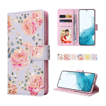 Bronzing Painting RFID Leather Case, For Samsung Galaxy S22 Ultra, For Samsung Galaxy S22 Plus, For Samsung Galaxy S22, For Samsung Galaxy S21 Ultra, For Samsung Galaxy S21 Plus, For Samsung Galaxy S21 FE 5G, For Samsung Galaxy S21 5G                  ...