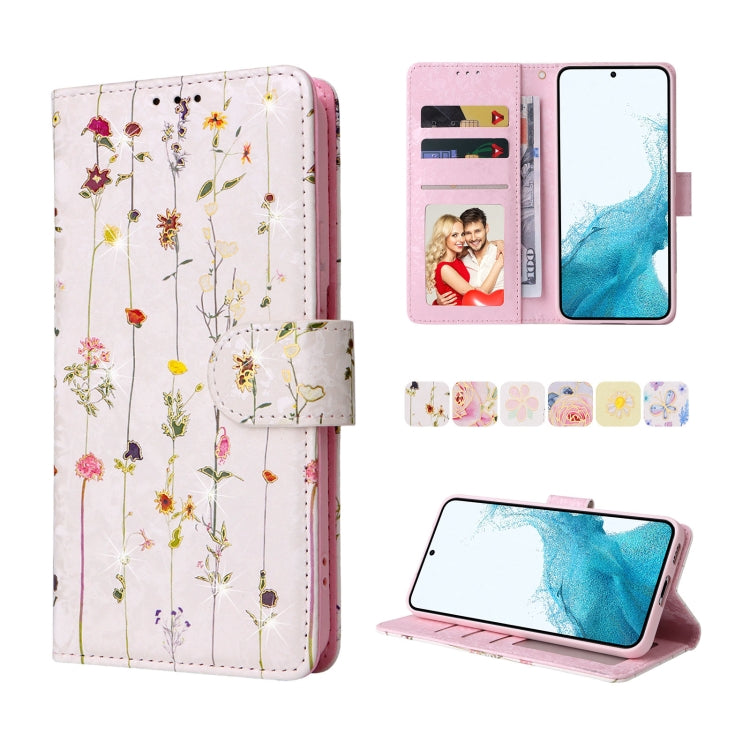 Bronzing Painting RFID Leather Case, For Samsung Galaxy S22 Ultra, For Samsung Galaxy S22 Plus, For Samsung Galaxy S22, For Samsung Galaxy S21 Ultra, For Samsung Galaxy S21 Plus, For Samsung Galaxy S21 FE 5G, For Samsung Galaxy S21 5G                  ...