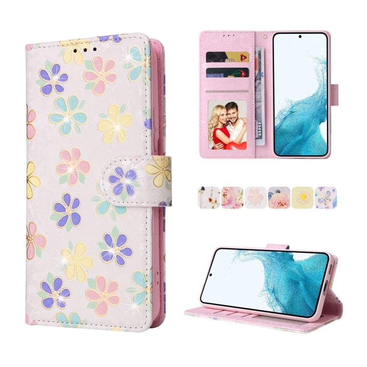 Bronzing Painting RFID Leather Case, For Samsung Galaxy S22 Ultra, For Samsung Galaxy S22 Plus, For Samsung Galaxy S22, For Samsung Galaxy S21 Ultra, For Samsung Galaxy S21 Plus, For Samsung Galaxy S21 FE 5G, For Samsung Galaxy S21 5G                  ...
