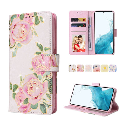 Bronzing Painting RFID Leather Case, For Samsung Galaxy S22 Ultra, For Samsung Galaxy S22 Plus, For Samsung Galaxy S22, For Samsung Galaxy S21 Ultra, For Samsung Galaxy S21 Plus, For Samsung Galaxy S21 FE 5G, For Samsung Galaxy S21 5G                  ...