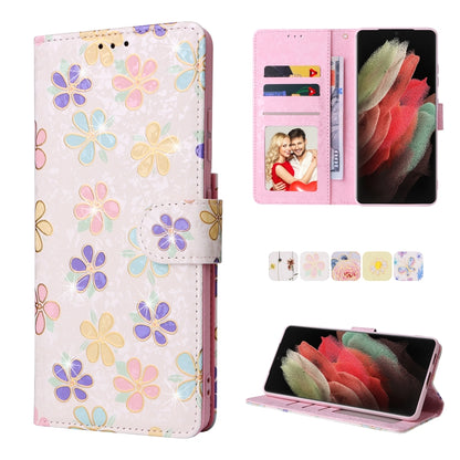 Bronzing Painting RFID Leather Case, For Samsung Galaxy S22 Ultra, For Samsung Galaxy S22 Plus, For Samsung Galaxy S22, For Samsung Galaxy S21 Ultra, For Samsung Galaxy S21 Plus, For Samsung Galaxy S21 FE 5G, For Samsung Galaxy S21 5G                  ...