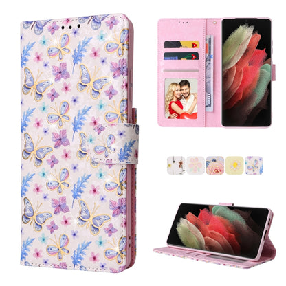 Bronzing Painting RFID Leather Case, For Samsung Galaxy S22 Ultra, For Samsung Galaxy S22 Plus, For Samsung Galaxy S22, For Samsung Galaxy S21 Ultra, For Samsung Galaxy S21 Plus, For Samsung Galaxy S21 FE 5G, For Samsung Galaxy S21 5G                  ...