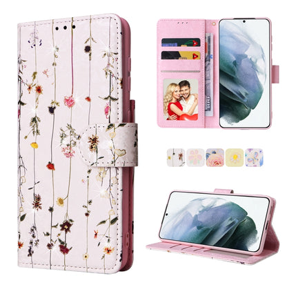 Bronzing Painting RFID Leather Case, For Samsung Galaxy S22 Ultra, For Samsung Galaxy S22 Plus, For Samsung Galaxy S22, For Samsung Galaxy S21 Ultra, For Samsung Galaxy S21 Plus, For Samsung Galaxy S21 FE 5G, For Samsung Galaxy S21 5G                  ...