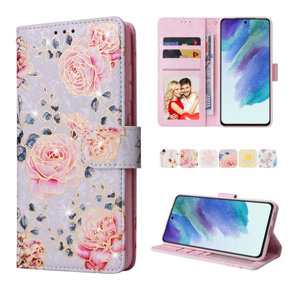 Bronzing Painting RFID Leather Case, For Samsung Galaxy S22 Ultra, For Samsung Galaxy S22 Plus, For Samsung Galaxy S22, For Samsung Galaxy S21 Ultra, For Samsung Galaxy S21 Plus, For Samsung Galaxy S21 FE 5G, For Samsung Galaxy S21 5G                  ...