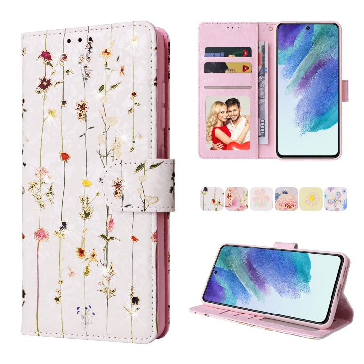 Bronzing Painting RFID Leather Case, For Samsung Galaxy S22 Ultra, For Samsung Galaxy S22 Plus, For Samsung Galaxy S22, For Samsung Galaxy S21 Ultra, For Samsung Galaxy S21 Plus, For Samsung Galaxy S21 FE 5G, For Samsung Galaxy S21 5G                  ...