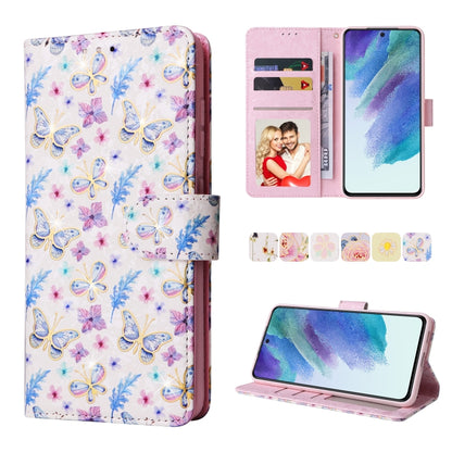 Bronzing Painting RFID Leather Case, For Samsung Galaxy S22 Ultra, For Samsung Galaxy S22 Plus, For Samsung Galaxy S22, For Samsung Galaxy S21 Ultra, For Samsung Galaxy S21 Plus, For Samsung Galaxy S21 FE 5G, For Samsung Galaxy S21 5G                  ...