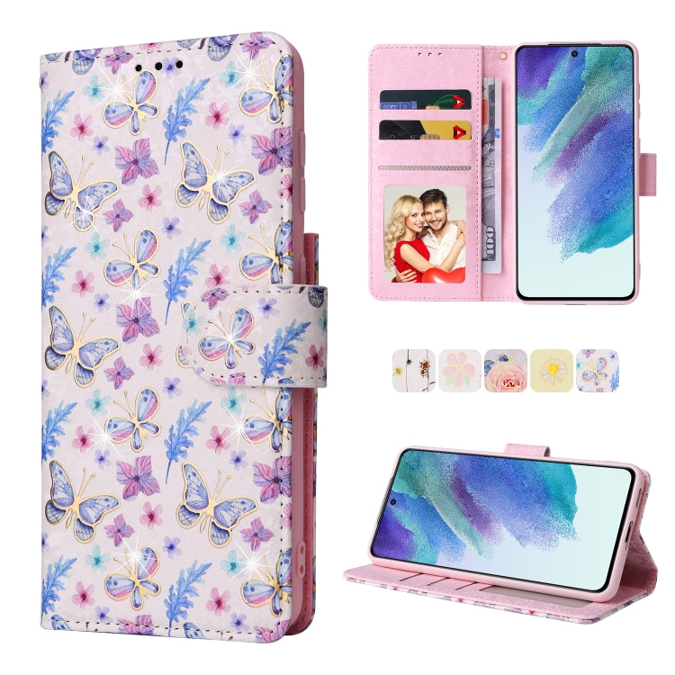 Bronzing Painting RFID Leather Case, For Samsung Galaxy S22 Ultra, For Samsung Galaxy S22 Plus, For Samsung Galaxy S22, For Samsung Galaxy S21 Ultra, For Samsung Galaxy S21 Plus, For Samsung Galaxy S21 FE 5G, For Samsung Galaxy S21 5G                  ...