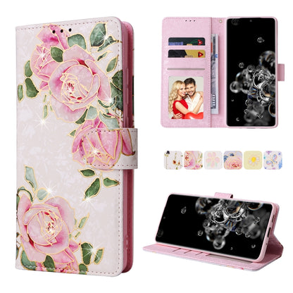 Bronzing Painting RFID Leather Case, For Samsung Galaxy S22 Ultra, For Samsung Galaxy S22 Plus, For Samsung Galaxy S22, For Samsung Galaxy S21 Ultra, For Samsung Galaxy S21 Plus, For Samsung Galaxy S21 FE 5G, For Samsung Galaxy S21 5G                  ...