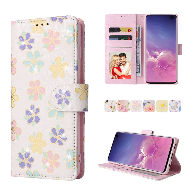 Bronzing Painting RFID Leather Case, For Samsung Galaxy S20 Plus, For Samsung Galaxy S20 FE, For Samsung Galaxy S20, For Samsung Galaxy S10 Plus, For Samsung Galaxy S10, For Samsung Galaxy S9 Plus, For Samsung Galaxy S9, For Samsung Galaxy S8