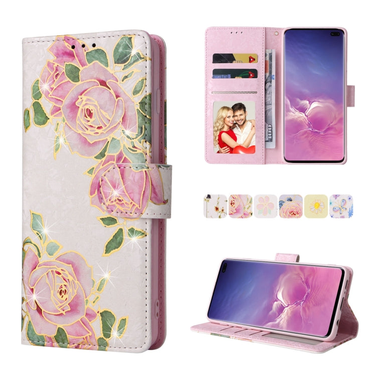 Bronzing Painting RFID Leather Case, For Samsung Galaxy S20 Plus, For Samsung Galaxy S20 FE, For Samsung Galaxy S20, For Samsung Galaxy S10 Plus, For Samsung Galaxy S10, For Samsung Galaxy S9 Plus, For Samsung Galaxy S9, For Samsung Galaxy S8