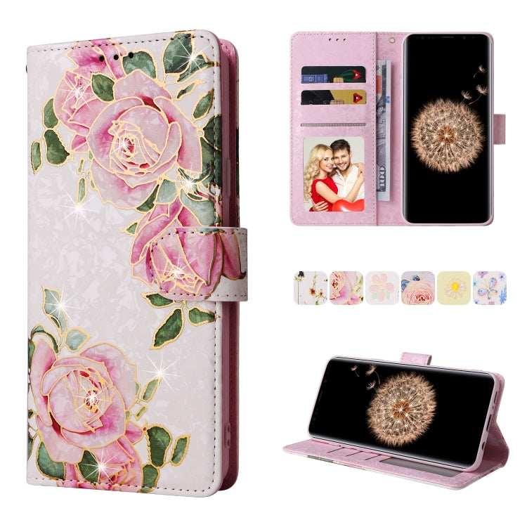 Bronzing Painting RFID Leather Case, For Samsung Galaxy S20 Plus, For Samsung Galaxy S20 FE, For Samsung Galaxy S20, For Samsung Galaxy S10 Plus, For Samsung Galaxy S10, For Samsung Galaxy S9 Plus, For Samsung Galaxy S9, For Samsung Galaxy S8