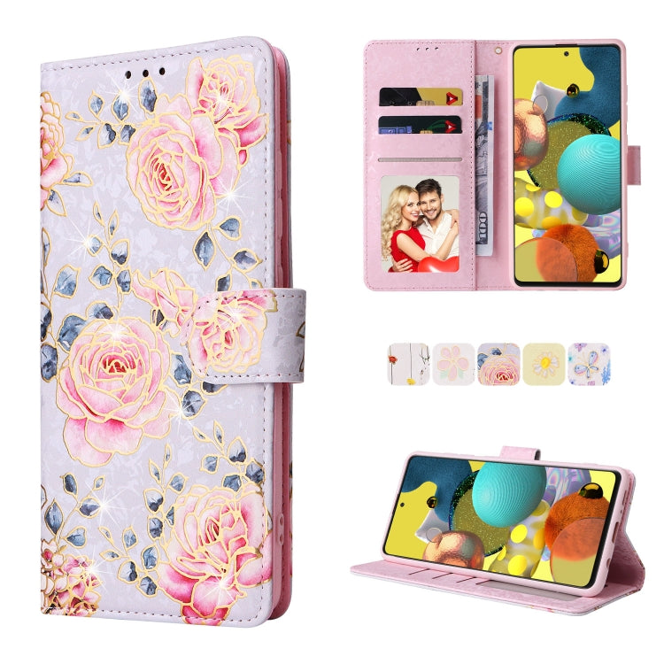 Bronzing Painting RFID Leather Case, For Samsung Galaxy A53 5G, For Samsung Galaxy A52 5G, For Samsung Galaxy A51, For Samsung Galaxy A33 5G, For Samsung Galaxy A32 5G, For Samsung Galaxy A32 4G, For Samsung Galaxy A23 4G, For Samsung Galaxy A22 5G