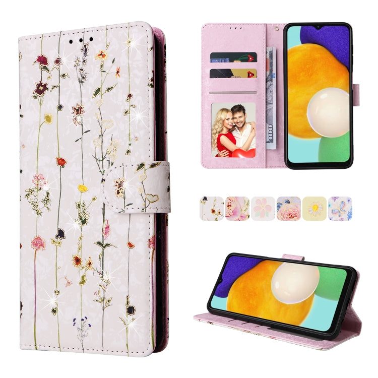 Bronzing Painting RFID Leather Case, For Samsung Galaxy A13 4G / 5G, For Samsung Galaxy A12, For Samsung Galaxy S8 Plus