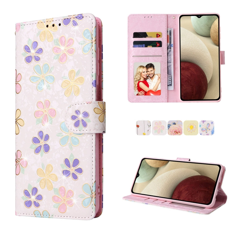 Bronzing Painting RFID Leather Case, For Samsung Galaxy A13 4G / 5G, For Samsung Galaxy A12, For Samsung Galaxy S8 Plus