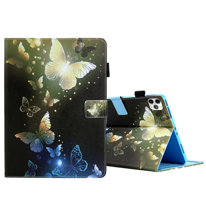 For iPad Pro 11 (2020) & (2018) Painted Pattern Tablet PC Protective Leather Case with Bracket & Card Slot & Photo Holder, Elephant Rabbit, Blue Pink Pineapple, Red Flower Pink Butterfly, Rose Flower, Red Flower Blue Butterfly, Pear Flower             ...