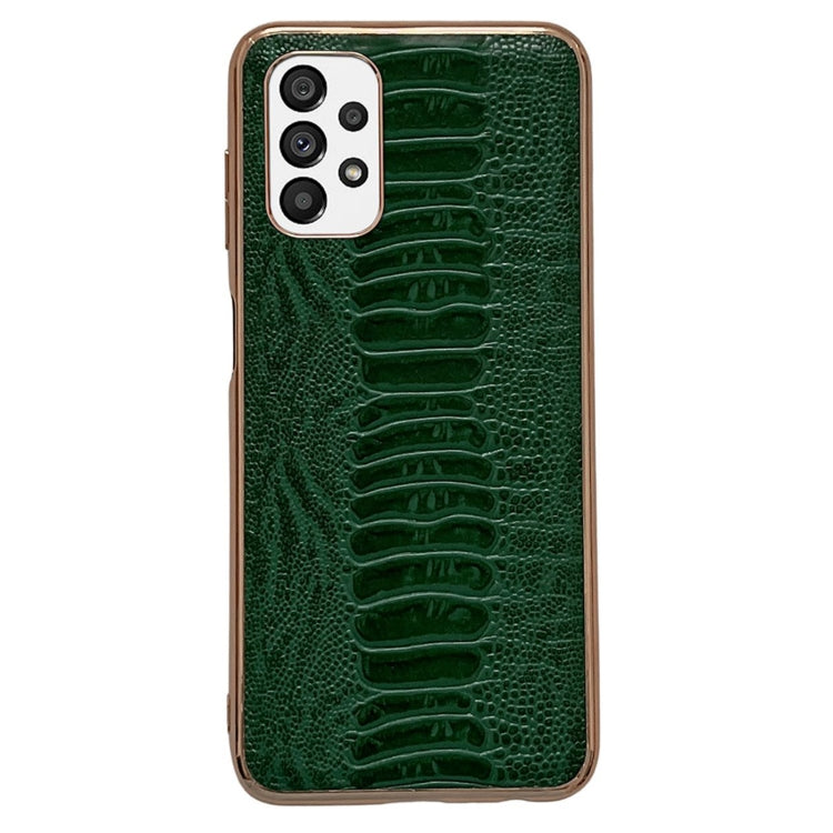 Genuine Leather Weilai Series Nano Electroplating Phone Case, For Samsung Galaxy A13 4G, For Samsung Galaxy A23 4G, For Samsung Galaxy A23 5G, For Samsung Galaxy A33 5G, For Samsung Galaxy A53 5G, For Samsung Galaxy A73 5G, For Samsung Galaxy S22 Ultra 5G