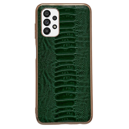 Genuine Leather Weilai Series Nano Electroplating Phone Case, For Samsung Galaxy A13 4G, For Samsung Galaxy A23 4G, For Samsung Galaxy A23 5G, For Samsung Galaxy A33 5G, For Samsung Galaxy A53 5G, For Samsung Galaxy A73 5G, For Samsung Galaxy S22 Ultra 5G