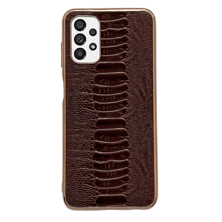 Genuine Leather Weilai Series Nano Electroplating Phone Case, For Samsung Galaxy A13 4G, For Samsung Galaxy A23 4G, For Samsung Galaxy A23 5G, For Samsung Galaxy A33 5G, For Samsung Galaxy A53 5G, For Samsung Galaxy A73 5G, For Samsung Galaxy S22 Ultra 5G