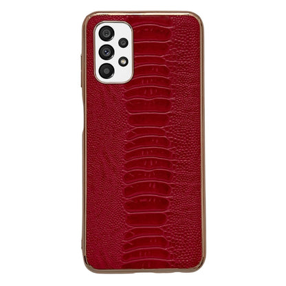 Genuine Leather Weilai Series Nano Electroplating Phone Case, For Samsung Galaxy A13 4G, For Samsung Galaxy A23 4G, For Samsung Galaxy A23 5G, For Samsung Galaxy A33 5G, For Samsung Galaxy A53 5G, For Samsung Galaxy A73 5G, For Samsung Galaxy S22 Ultra 5G