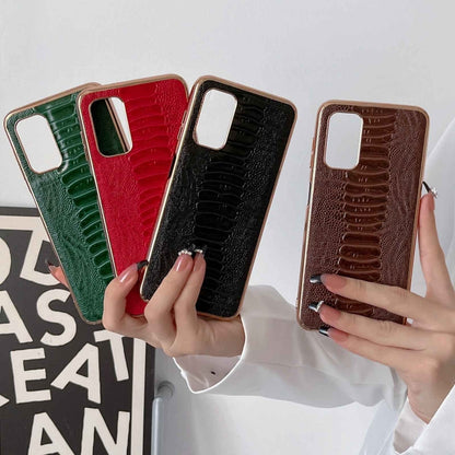 Genuine Leather Weilai Series Nano Electroplating Phone Case, For Samsung Galaxy A13 4G, For Samsung Galaxy A23 4G, For Samsung Galaxy A23 5G, For Samsung Galaxy A33 5G, For Samsung Galaxy A53 5G, For Samsung Galaxy A73 5G, For Samsung Galaxy S22 Ultra 5G