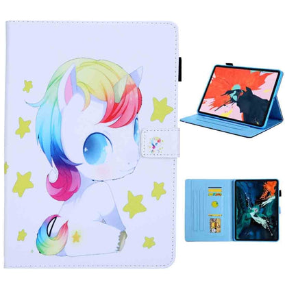For iPad Pro 11 (2020) & (2018) Painted Pattern Tablet PC Protective Leather Case with Bracket & Card Slot & Photo Holder, Beach, Fantasy Butterfly, Beautiful Bubbles, Never Stop, Beautiful Starry Sky, Two Black Cats, Sparkling Sand, Golden Butterfly  ...