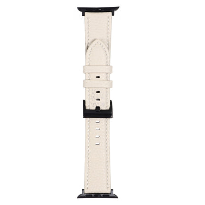 Litchi Texture Leather Watch Band For Apple Watch Series, 7 45mm / 6&SE&5&4 44mm / 3&2&1 42mm, 7 41mm / 6&SE&5&4 40mm / 3&2&1 38mm