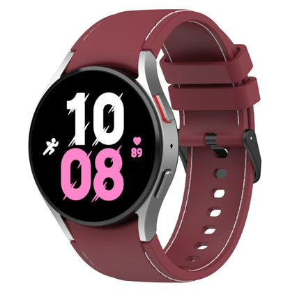 Leather Texture Silicone Watch Band, For Samsung Galaxy Watch5 / Watch5 Pro /  Watch4