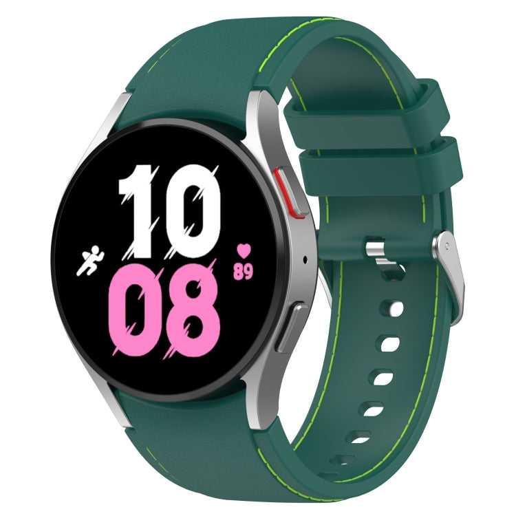 Universal Leather Texture Silicone Watch Band, For Samsung Galaxy Watch5 / Watch5 Pro /  Watch4