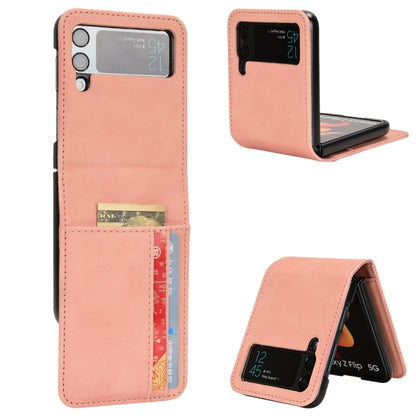 Skin-feeling Half-split External Card Slot Folding Phone Case, For Samsung Galaxy Z Flip3 5G, For Samsung Galaxy Z Flip4 5G