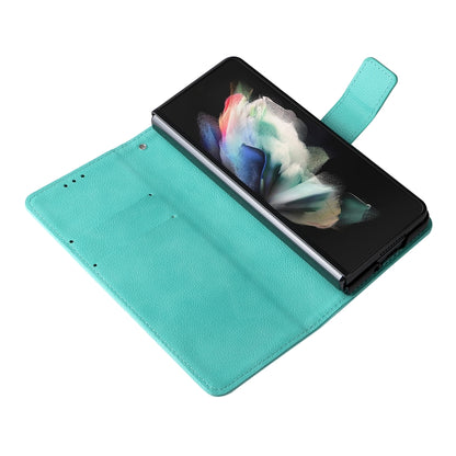 Lambskin Flip Leather Phone Case with Pen Slot, For Samsung Galaxy Z Fold4