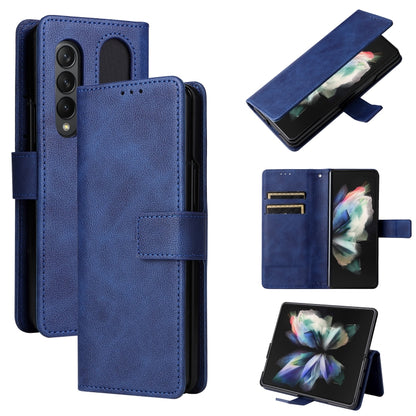 Lambskin Flip Leather Phone Case with Pen Slot, For Samsung Galaxy Z Fold4