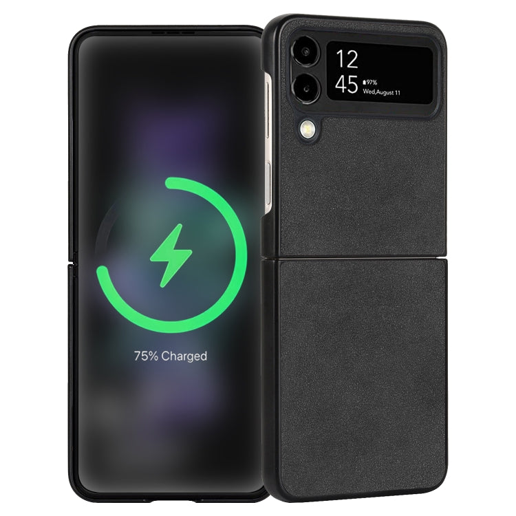 Lambskin Texture Leather Folded Phone Case, For Samsung Galaxy Z Flip4, For Samsung Galaxy Z Flip3 5G