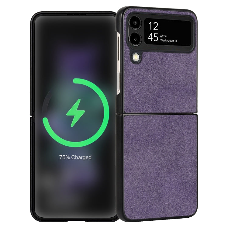 Lambskin Texture Leather Folded Phone Case, For Samsung Galaxy Z Flip4, For Samsung Galaxy Z Flip3 5G