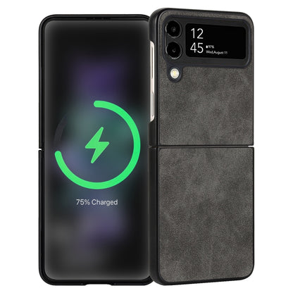 Lambskin Texture Leather Folded Phone Case, For Samsung Galaxy Z Flip4, For Samsung Galaxy Z Flip3 5G