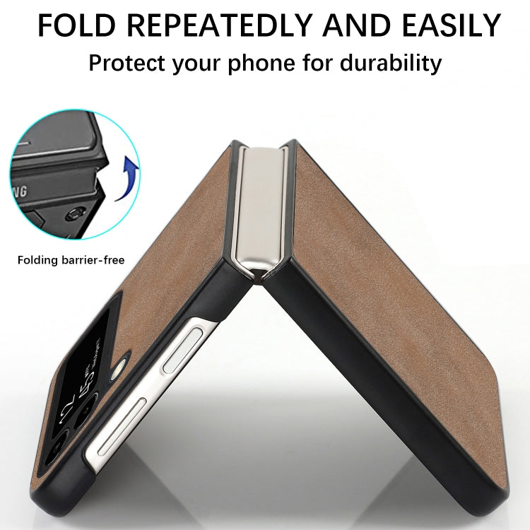 Lambskin Texture Leather Folded Phone Case, For Samsung Galaxy Z Flip4, For Samsung Galaxy Z Flip3 5G