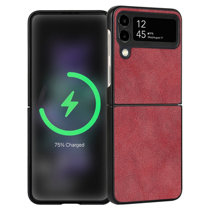 Lambskin Texture Leather Folded Phone Case, For Samsung Galaxy Z Flip4, For Samsung Galaxy Z Flip3 5G
