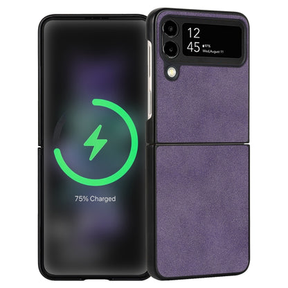 Lambskin Texture Leather Folded Phone Case, For Samsung Galaxy Z Flip4, For Samsung Galaxy Z Flip3 5G