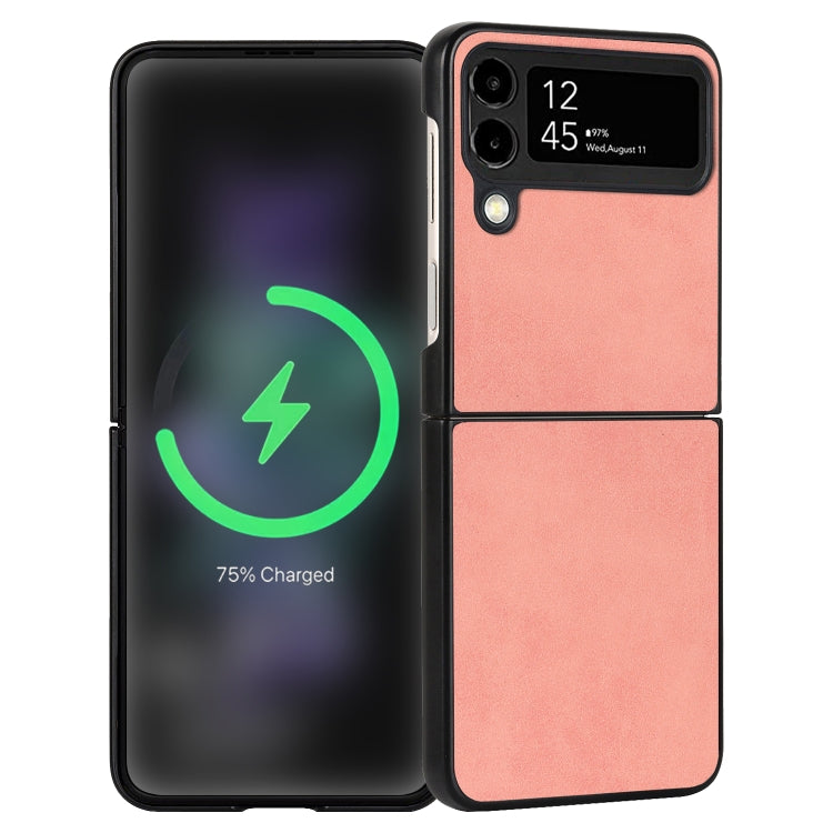 Lambskin Texture Leather Folded Phone Case, For Samsung Galaxy Z Flip4, For Samsung Galaxy Z Flip3 5G