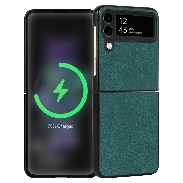 Lambskin Texture Leather Folded Phone Case, For Samsung Galaxy Z Flip4, For Samsung Galaxy Z Flip3 5G