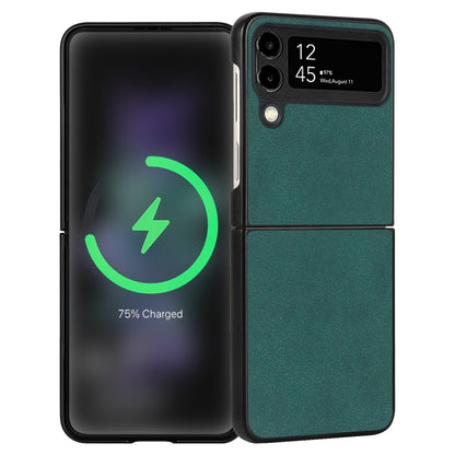 Lambskin Texture Leather Folded Phone Case, For Samsung Galaxy Z Flip4, For Samsung Galaxy Z Flip3 5G