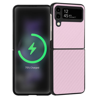 Carbon Fiber Texture Leather Folded Phone Case, For Samsung Galaxy Z Flip4, For Samsung Galaxy Z Flip3 5G